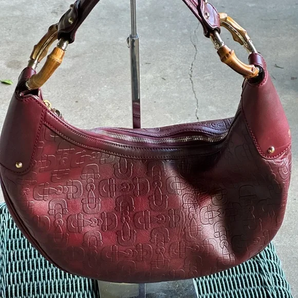 ❤️‍🔥🚫SOLD🚫AUTHENTICATED Bordeaux Gucci horse bit bamboo hobo bag❤️‍🔥 - Picture 7 of 13